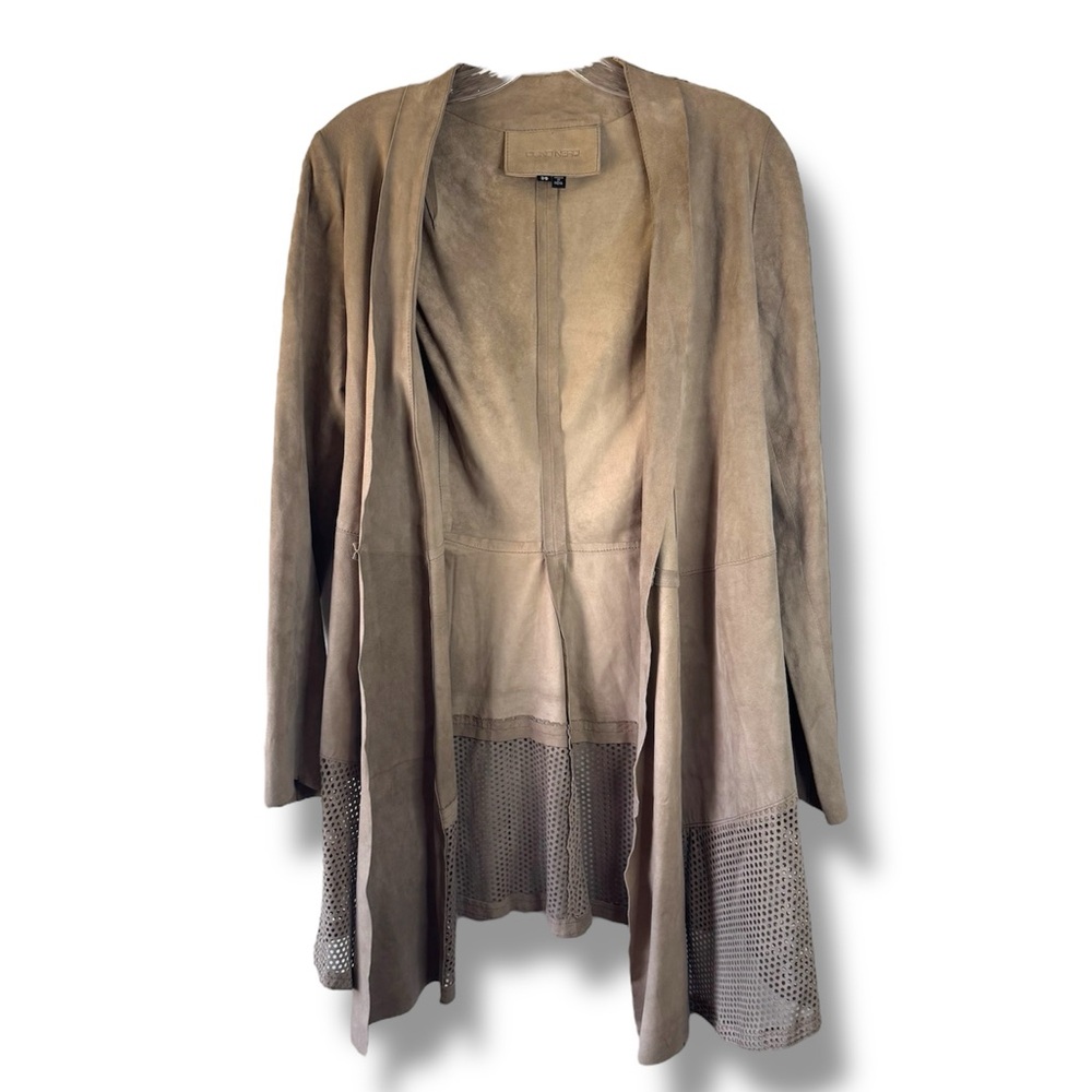 Cigno Nero suede leather open jacket